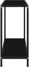 vidaXL - Wandtafel - 80x35x75 - cm - gehard - glas - zwart
