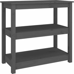 vidaXL - Wandtafel - 80x40x74 - cm - massief - grenenhout - grijs