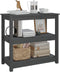vidaXL - Wandtafel - 80x40x74 - cm - massief - grenenhout - grijs