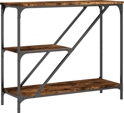 vidaXL - Wandtafel - 88,5x30x75 - cm - bewerkt - hout - gerookt - eikenkleurig