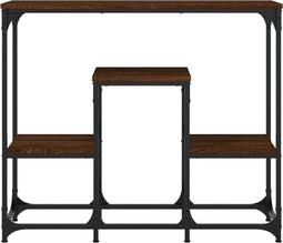 vidaXL - Wandtafel - 89,5x28x76 - cm - bewerkt - hout - bruin - eikenkleur