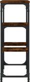 vidaXL - Wandtafel - 89,5x28x76 - cm - bewerkt - hout - gerookt - eikenkleurig