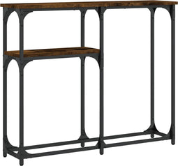 vidaXL - Wandtafel - 90x22,5x75 - cm - bewerkt - hout - gerookt - eikenkleurig