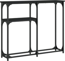 vidaXL - Wandtafel - 90x22,5x75 - cm - bewerkt - hout - zwart