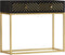 vidaXL - Wandtafel - 90x30x75 - cm - massief - mangohout - zwart - en - goudkleurig