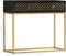 vidaXL - Wandtafel - 90x30x75 - cm - massief - mangohout - zwart - en - goudkleurig