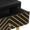vidaXL - Wandtafel - 90x30x75 - cm - massief - mangohout - zwart - en - goudkleurig