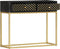vidaXL - Wandtafel - 90x30x75 - cm - massief - mangohout - zwart - en - goudkleurig