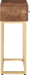 vidaXL - Wandtafel - 90x30x76 - cm - massief - mangohout - en - ijzer