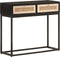 vidaXL - Wandtafel - 90x30x76 - cm - massief - mangohout - en - ijzer - zwart