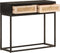 vidaXL - Wandtafel - 90x30x76 - cm - massief - mangohout - en - ijzer - zwart