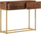 vidaXL - Wandtafel - 90x30x76 - cm - massief - mangohout - en - ijzer