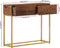 vidaXL - Wandtafel - 90x30x76 - cm - massief - mangohout - en - ijzer