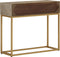 vidaXL - Wandtafel - 90x30x76 - cm - massief - mangohout - en - ijzer