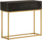 vidaXL - Wandtafel - 90x30x76 - cm - massief - mangohout - en - ijzer - zwart