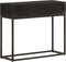 vidaXL - Wandtafel - 90x30x76 - cm - massief - mangohout - en - ijzer - zwart