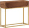 vidaXL - Wandtafel - 90x30x76 - cm - massief - mangohout - en - ijzer
