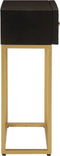 vidaXL - Wandtafel - 90x30x76 - cm - massief - mangohout - en - ijzer - zwart