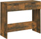 vidaXL - Wandtafel - 90x36x75 - cm - bewerkt - hout - gerookt - eikenkleurig