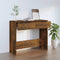 vidaXL - Wandtafel - 90x36x75 - cm - bewerkt - hout - gerookt - eikenkleurig