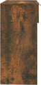 vidaXL - Wandtafel - 90x36x75 - cm - bewerkt - hout - gerookt - eikenkleurig