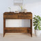 vidaXL - Wandtafel - 90x36x75 - cm - bewerkt - hout - gerookt - eikenkleurig