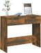 vidaXL - Wandtafel - 90x36x75 - cm - bewerkt - hout - gerookt - eikenkleurig