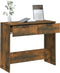 vidaXL - Wandtafel - 90x36x75 - cm - bewerkt - hout - gerookt - eikenkleurig