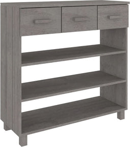 vidaXL - Wandtafel - HAMAR - 90x35x90 - cm - massief - grenenhout - lichtgrijs