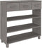 vidaXL - Wandtafel - HAMAR - 90x35x90 - cm - massief - grenenhout - lichtgrijs
