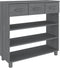 vidaXL - Wandtafel - HAMAR - 90x35x90 - cm - massief - grenenhout - donkergrijs