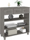 vidaXL - Wandtafel - HAMAR - 90x35x90 - cm - massief - grenenhout - lichtgrijs