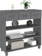 vidaXL - Wandtafel - HAMAR - 90x35x90 - cm - massief - grenenhout - donkergrijs