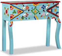 vidaXL - Wandtafel - handgeschilderd - massief - mangohout - blauw