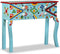vidaXL - Wandtafel - handgeschilderd - massief - mangohout - blauw