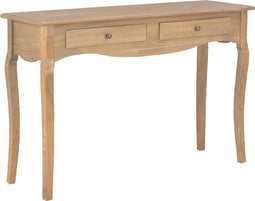 vidaXL - Wandtafel - met - 2 - lades - 110x35x76 - cm - bewerkt - hout