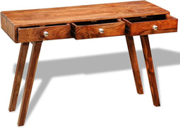 vidaXL - Wandtafel - met - 3 - lades - 76 - cm - massief - sheeshamhout