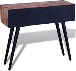 vidaXL - Wandtafel - met - 3 - lades - gerecycled - teakhout