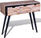 vidaXL - Wandtafel - met - 3 - lades - gerecycled - teakhout