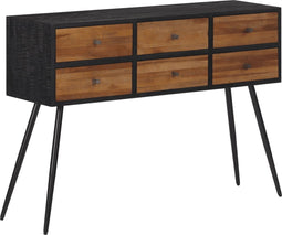 vidaXL - Wandtafel - met - lades - 116x30x76 - cm - massief - gerecycled - teakhout