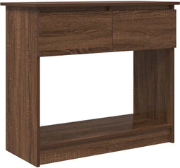 vidaXL - Wandtafel - met - lades - 85,5x38,5x74,5 - cm - bruin - eikenkleurig