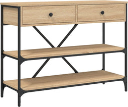 vidaXL - Wandtafel - met - lades - en - schappen - bewerkt - hout - sonoma - eikenkleur