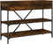 vidaXL - Wandtafel - met - lades - en - schappen - bewerkt - hout - gerookt - eikenkleur