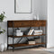 vidaXL - Wandtafel - met - lades - en - schappen - bewerkt - hout - bruin - eikenkleur