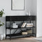 vidaXL - Wandtafel - met - lades - en - schappen - bewerkt - hout - zwart