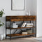 vidaXL - Wandtafel - met - lades - en - schappen - bewerkt - hout - gerookt - eikenkleur
