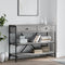 vidaXL - Wandtafel - met - lades - en - schappen - bewerkt - hout - grijs - sonoma - eiken