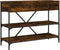 vidaXL - Wandtafel - met - lades - en - schappen - bewerkt - hout - gerookt - eikenkleur