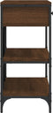 vidaXL - Wandtafel - met - lades - en - schappen - bewerkt - hout - bruin - eikenkleur
