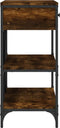 vidaXL - Wandtafel - met - lades - en - schappen - bewerkt - hout - gerookt - eikenkleur